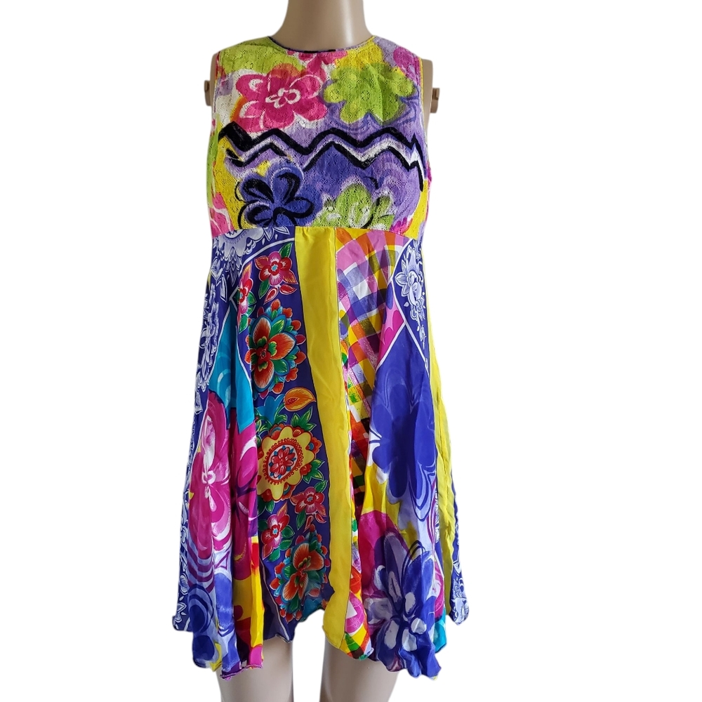 Istante x Gianni Versace Vintage S 1994 Mixed Media Mini Dress (IT 44/US 10)